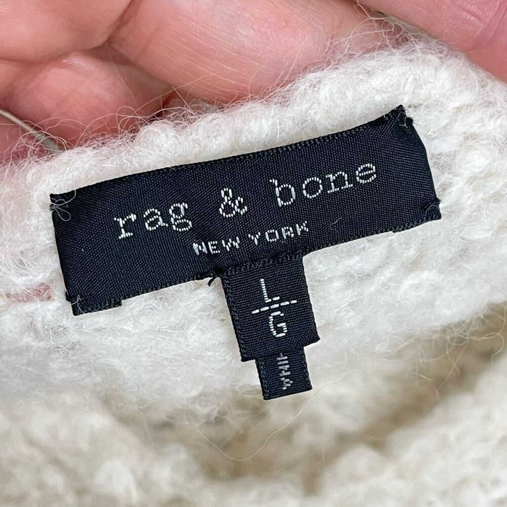Rag & Bone Womens L‎ Alpaca Bouclé Chunky Sweater Freda Cozy Luxury Preppy - Picture 9 of 13